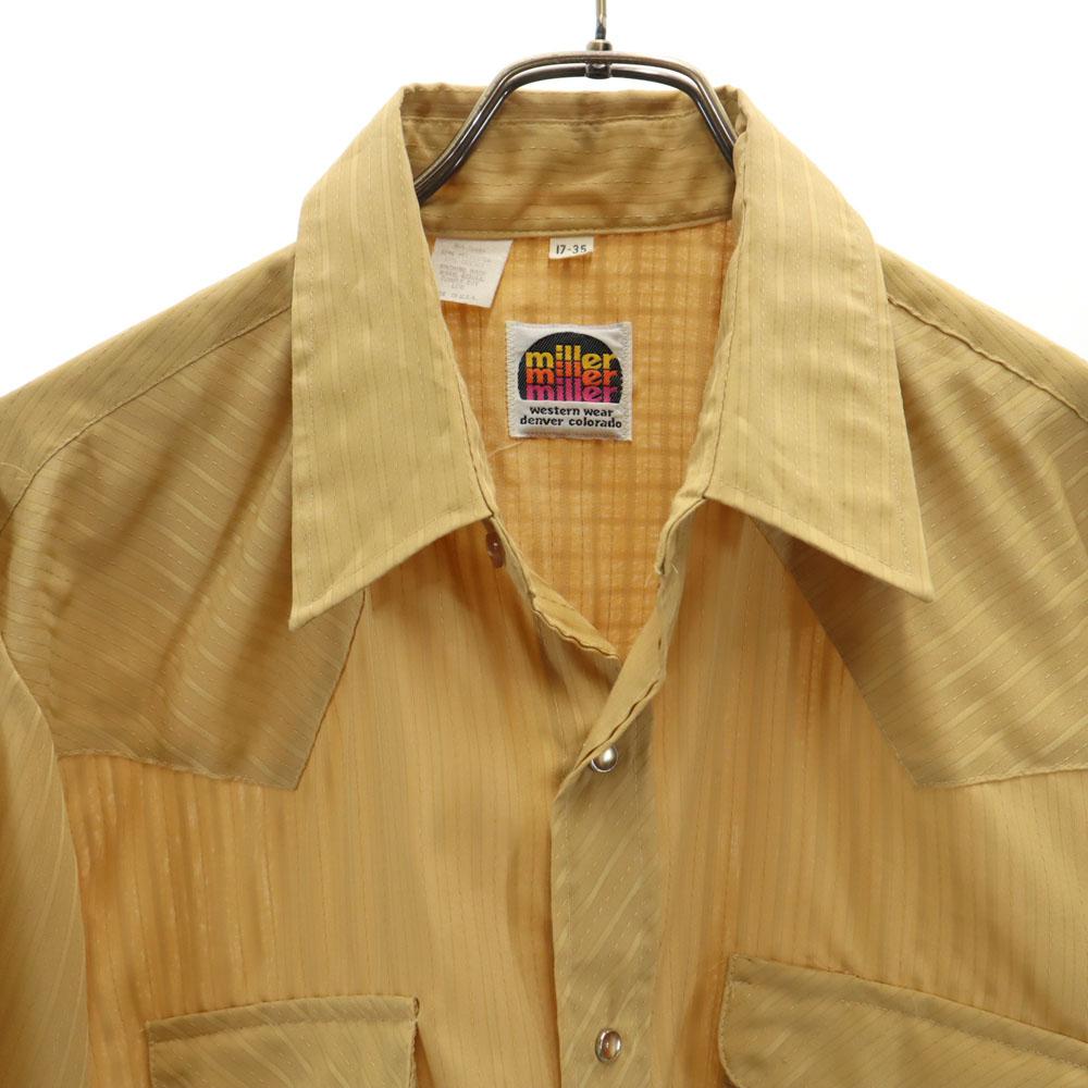 MILLER 70s Made in USA Vintage Striped Long sleeve Western shirt 17-35 Men's Used