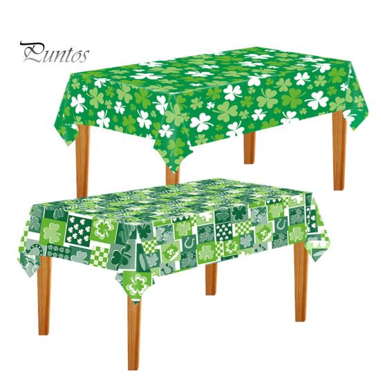St. Patrick's Day Tischdecke Mit Kleeblättern – Rechteckig, Wasserabweisend, 152x250 Cm, Beige