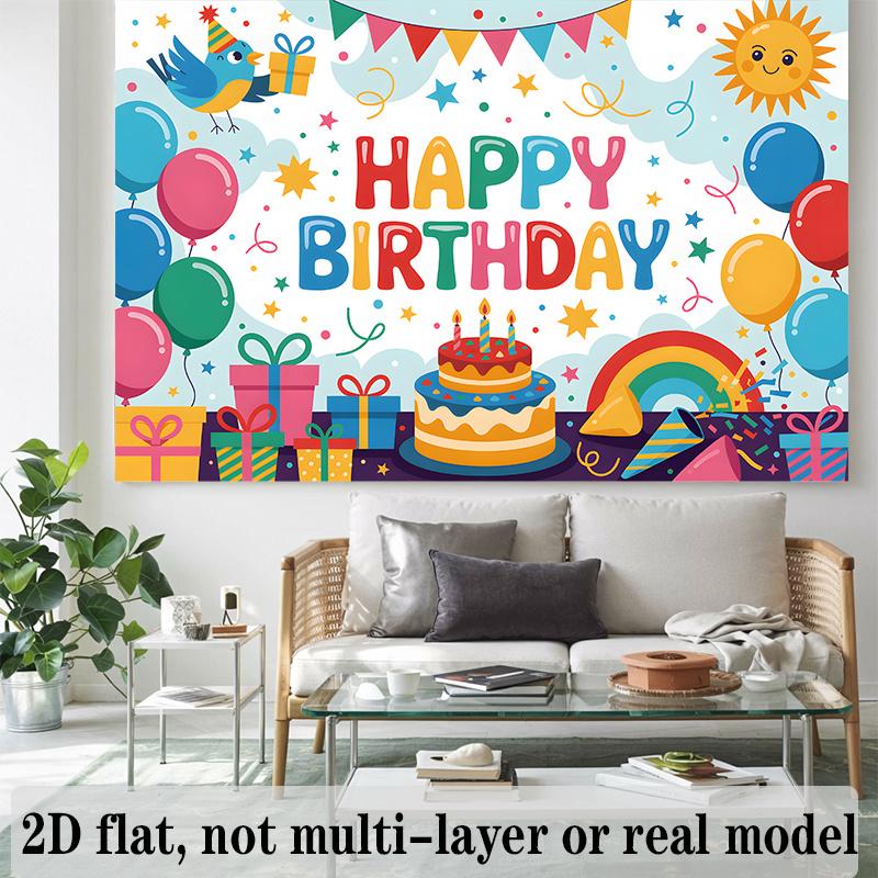 Polka Dot Balloon Birthday Banner, Festive Party Backdrop Wall Decor for Home