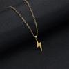 Stainless Steel Lightning Pendant Necklace For Women Men Temperament Hip Hop Lightning Link Chain Choker Punk Party Jewelry Gift