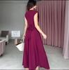 2025 Sleeveless Round Neck Slimming Waist Long Dress with Slits