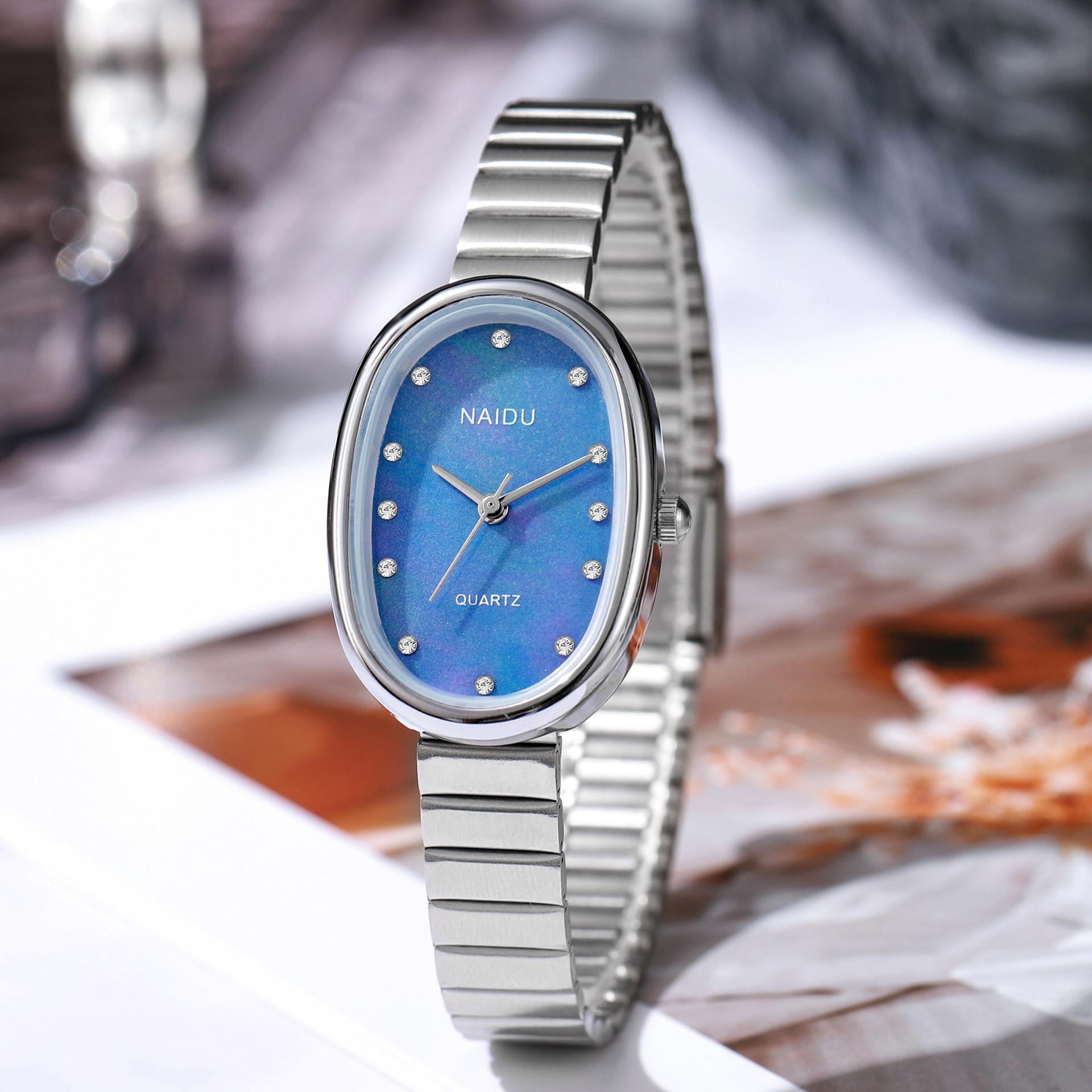 

Luxly Watch Women Quartz Wristwatch Minimalist Dial Brand Oval Clock Fashion Diamond Rhinestone Retro Reloj Dropshipping Gifts