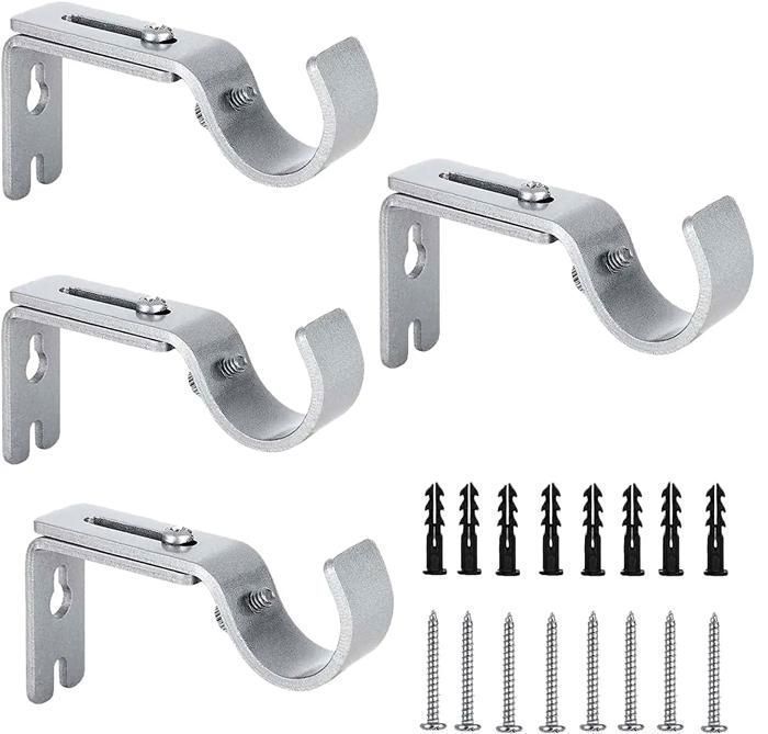 Support Mural Réglable - KAKOO - 4Pcs - Acier Inoxydable - Argent - Résistant à la Corrosion