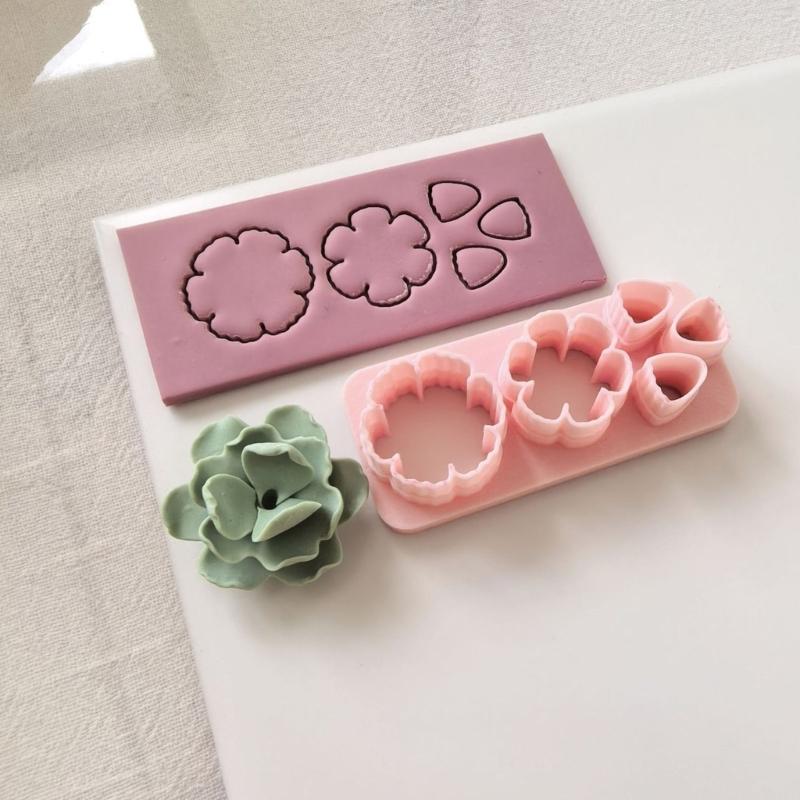 Creative Flower Petal Mold Set 8 Pieces Silicone Clay Tools Earring Making Molds For Handcrafted Earrings And Charm
