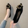 Ladies Fashion Spring 2025 New Style Pointed Walking Shoes Shallow Slip-on Comfortable Outdoor Casual Women's Single Shoes
