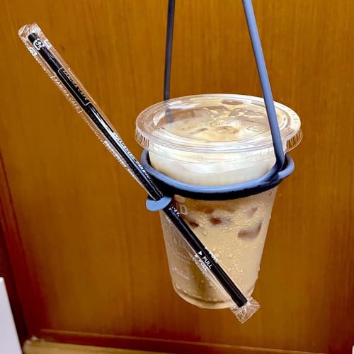 Set of 2 Silicone Drink Cup Holders, Perfect for Convenience Store Coffee, Travel, Sports, Outdoors, Festivals, and More, Includes Straw Holder for Co