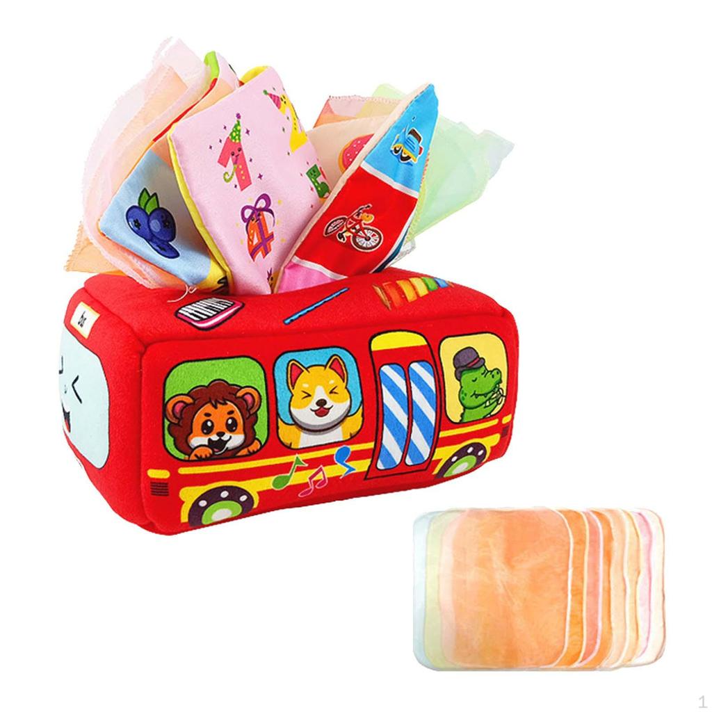 Baby Tissue Box Toy Entertainment Crinkle Tissues Preschool Learning Toys Motor Skills Developement