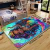 Cartoon Mermaid Print Mat Set, 8mm Thick Non-Slip Machine Washable Rug for Bathroom Kitchen Living Room Bedroom Indoor Decor