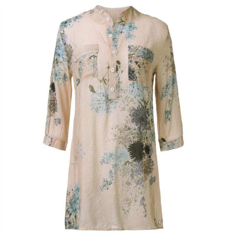 Vintage Dames Casual Losse Jurk Met Bloemenprint Met Tijdloze Charme Voor Alle Gelegenheden