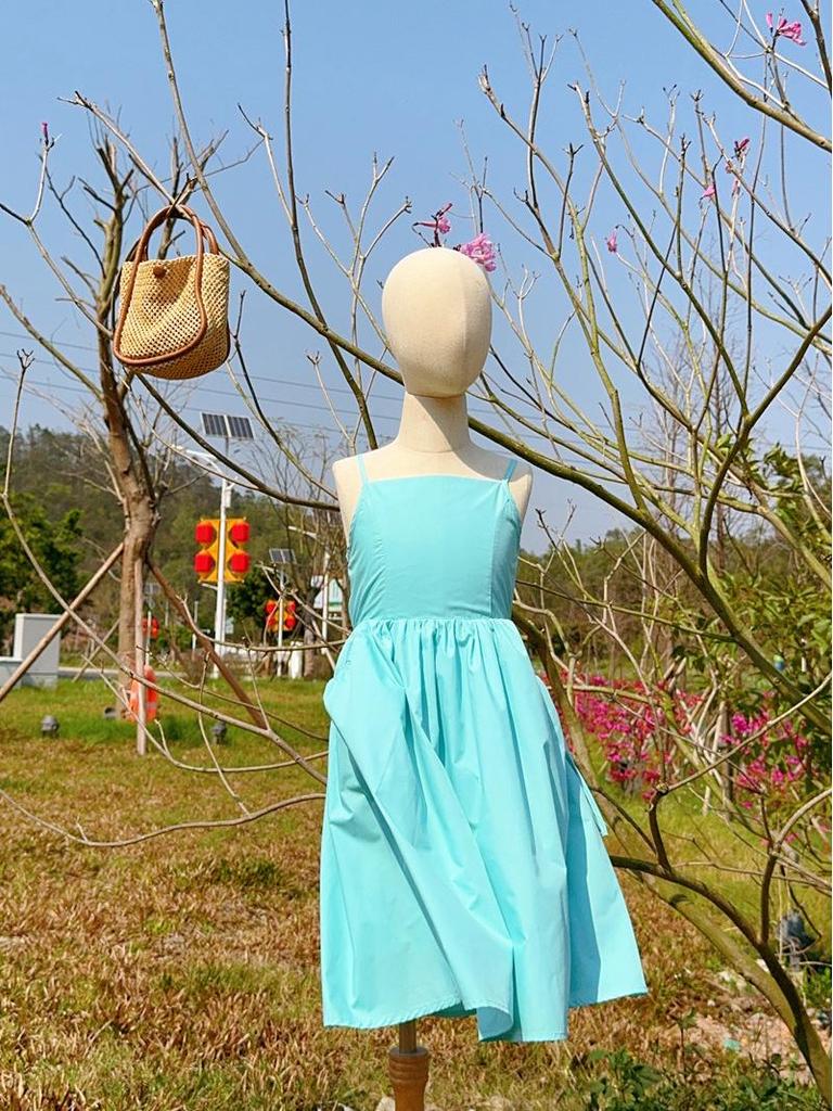 2024 Summer Mother-Daughter Backless Spaghetti Strap Beach Dress