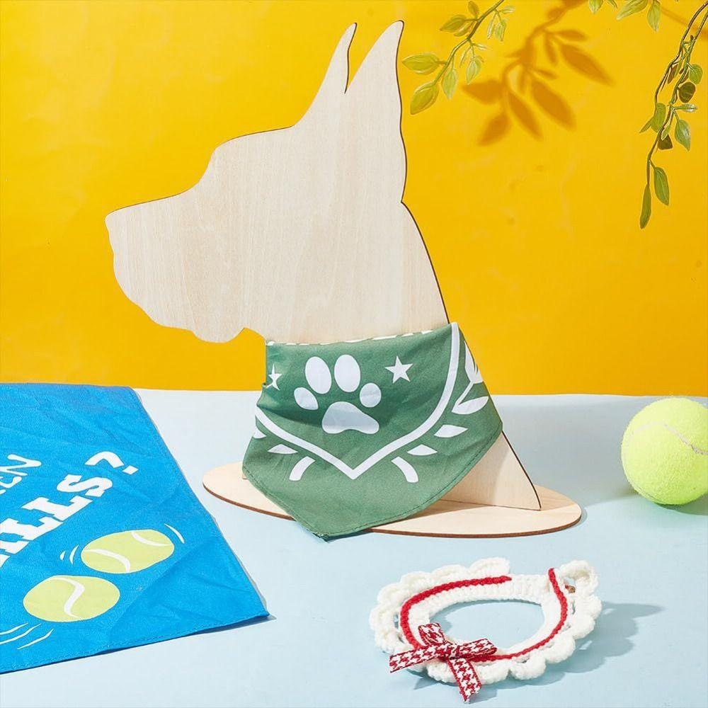 Removable Dog Silhouette Display Stand DIY Blank Dog Scarf Holder Wood Pet Bib Display Rack Home