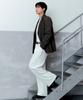 Real Wide Hidden Banding Slacks [Cream]