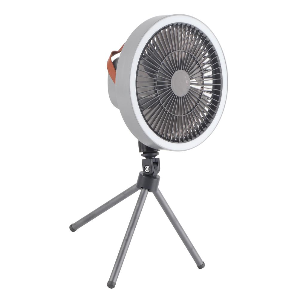 Portable USB Rechargeable Tripod Fan Outdoor Camping Tripod Fan for Outdoor Camping Tent Gray