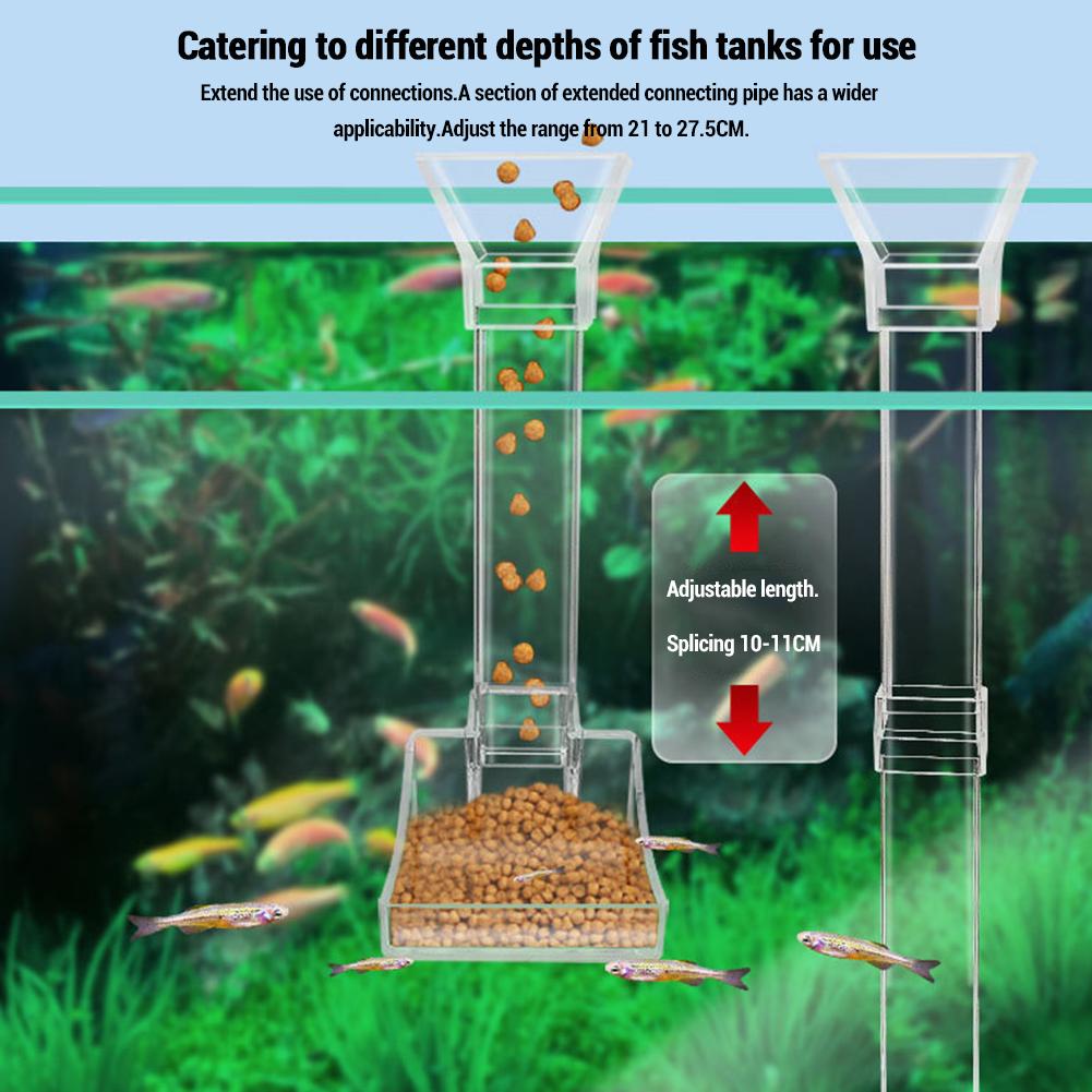 Fish Shrimp Feeder Tube, Clear Aquarium Feeding Dish Set With Cleaning Brush, Feeding Ring, Adjustable Tube And Bowl, 2 Suction Cups, Fish Tank Suppli
