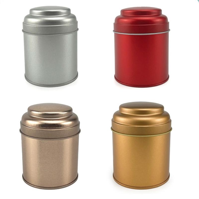 50G Small Tea Tins Canister With Airtight Double Lids,Mini Tin Can Box And Small Round Kitchen Canisters For Tea