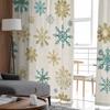Cortinas de flocos de neve com letras de Natal para sala de estar, quarto, decoração de casa, janela, voile, cortinas de tule