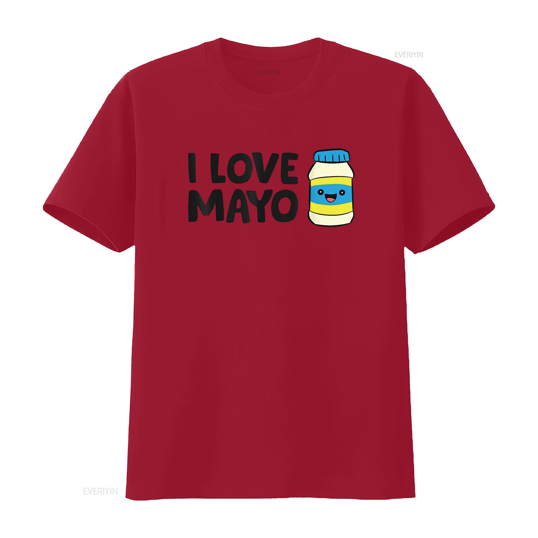 Mayonnaise Lover I Love Mayo Women s Trendy T shirt with Fashionable Print Cute Summer Top vintage Washed Versatile Comfortable S