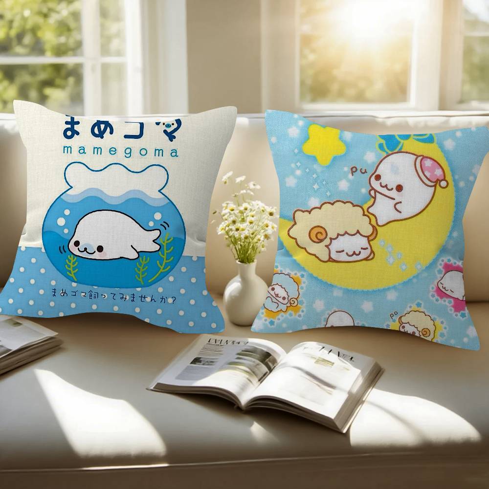 Kawaii Cartoon Mamegoma anime Cushion Cover Inches Farmhouse Decor Home Throw Pillow Covers for Couch Decorations
