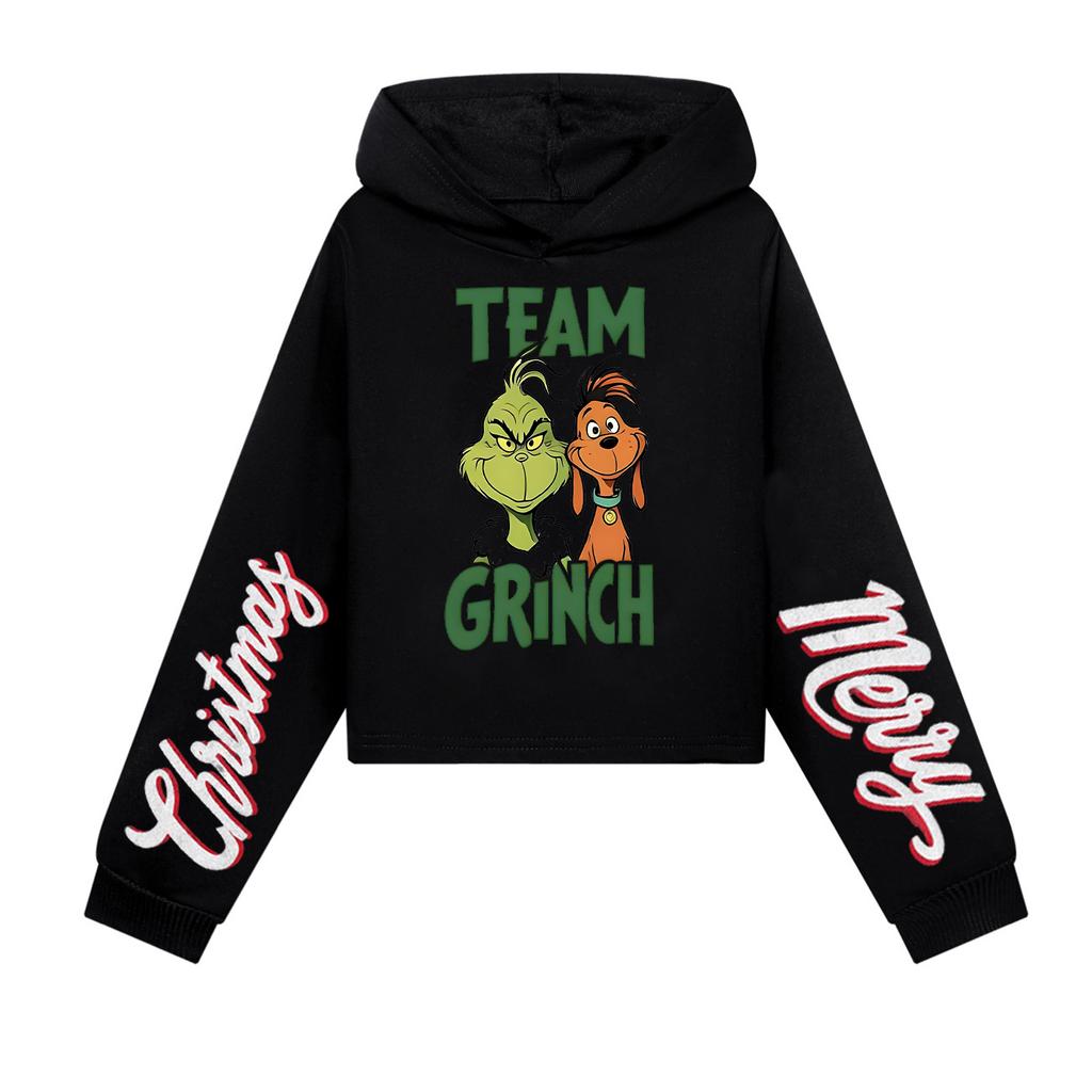 Kids' Casual Fashion Christmas Printed Long Sleeve Hooded Sweatshirt (No Drawstring)