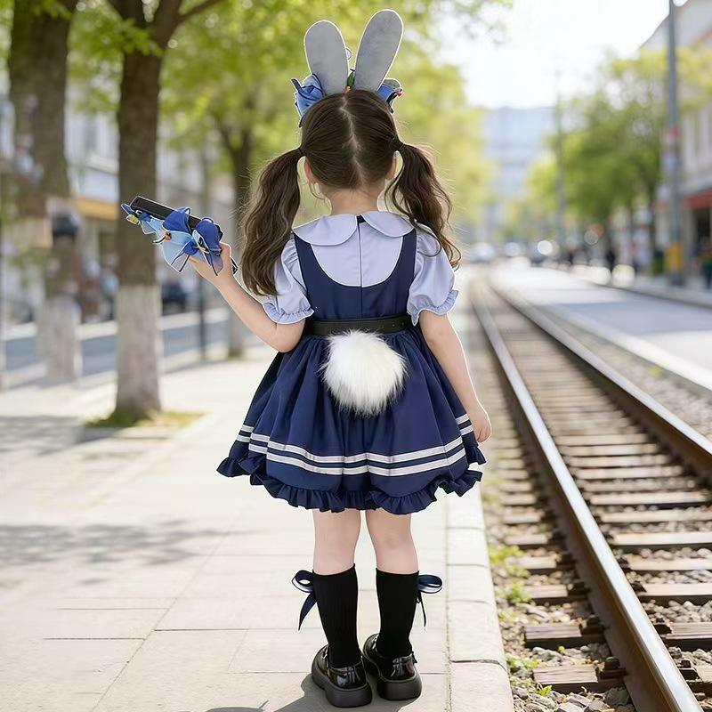 Girls' Summer 2026 Princess Dress - Judy Rabbit Police Officer Lolita Birthday Skirt