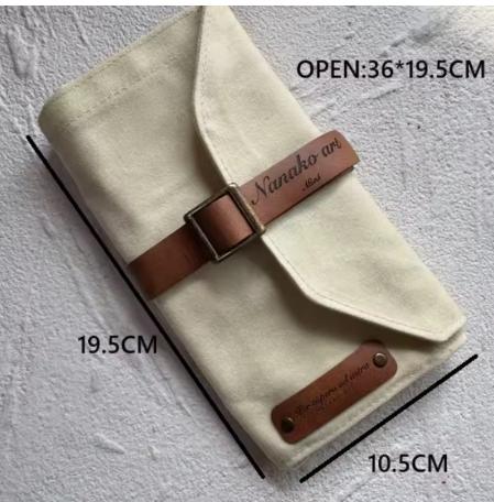 

Oil Wax Leather Pencil Bag Waterproof Canvas Foreskin Carabiner Artist Student Travel Portable Storage Bag Art Supplies