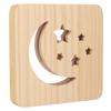 Wooden 3D LED Light Hollow Moon Star Pattern Eye Protection USB Power Supply Warm White Night Lamp f