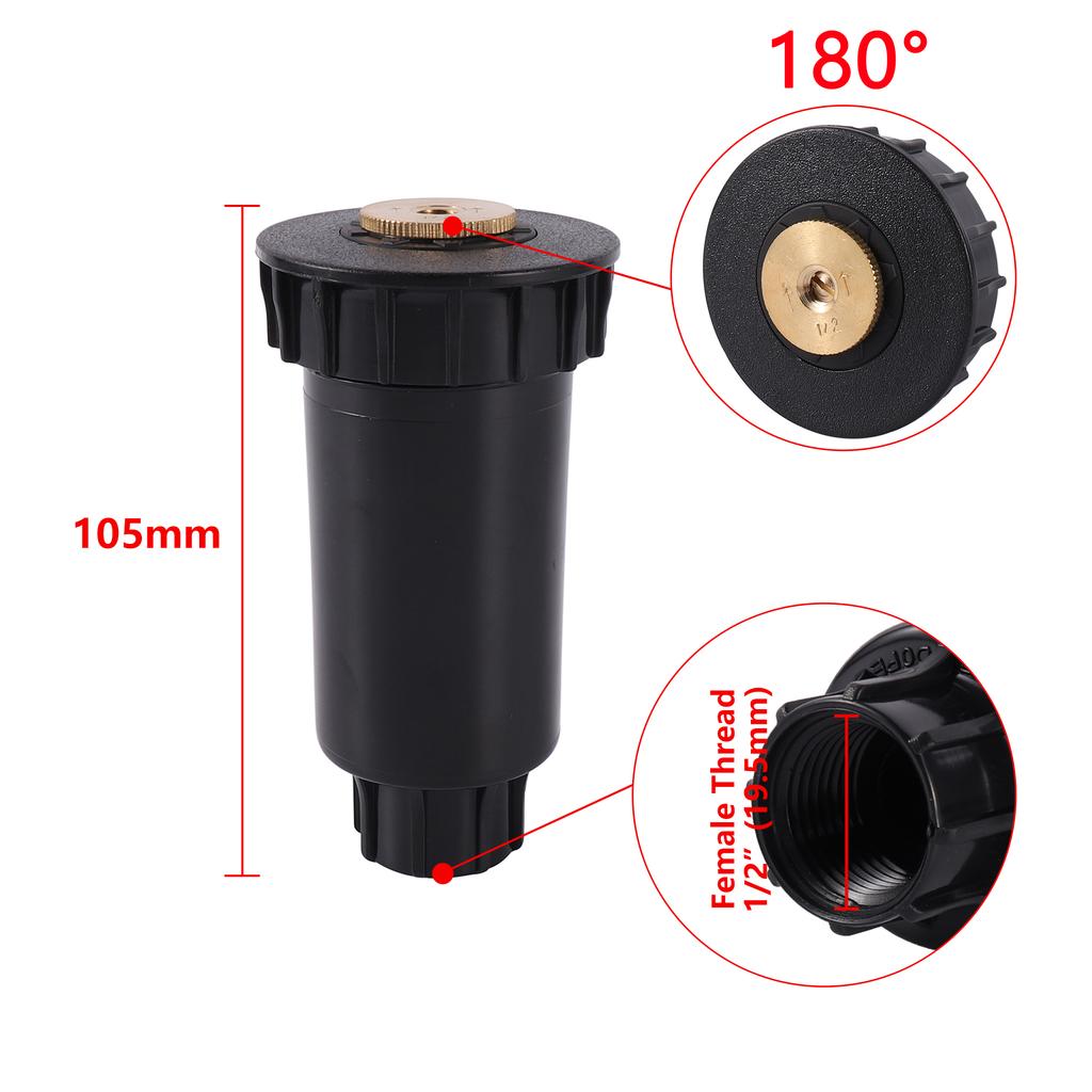 90-360 Degree Pop-Up Buried Sprinkler 1/2" Female Thread Lawn Irrigation Sprinkler Automatic Telescopic Lawn Irrigation Sprinkle
