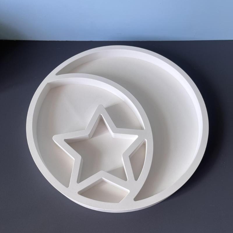 Round Tray Molds Star and Moon Silicone Mould Epoxy Resin Molds Jewelry Tray Molds Castings Molds Storage Tray Molds
