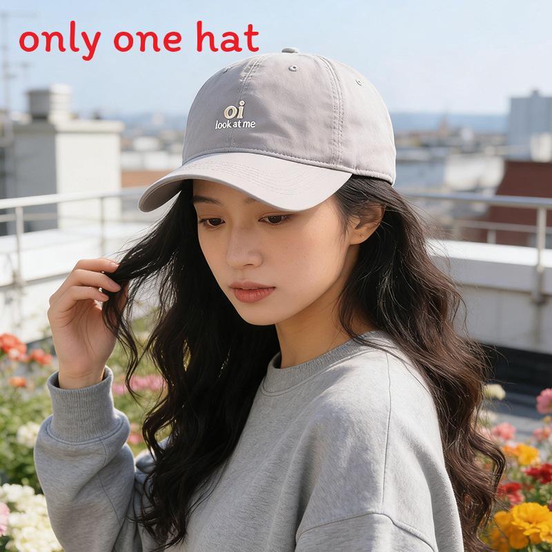 Cotton Baseball Cap With Embroidered Letters For Casual Sun Protection And Sunshade