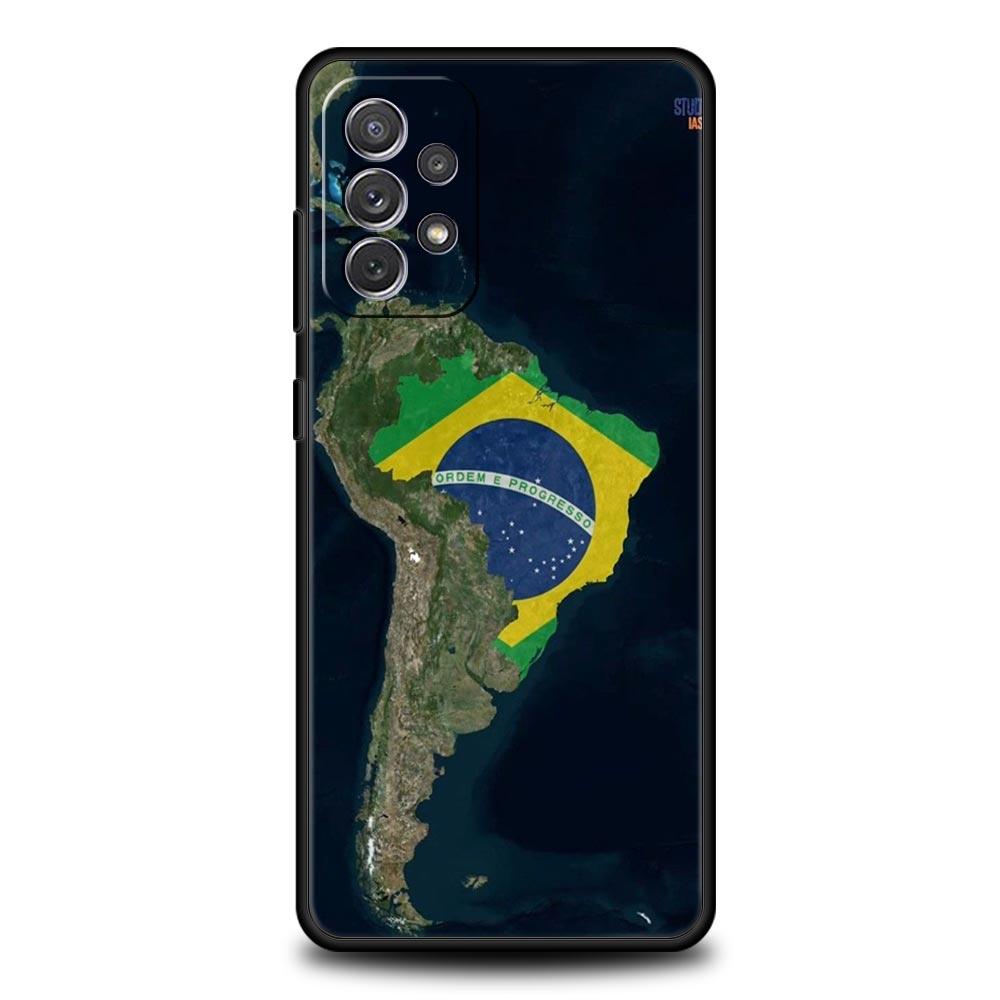 Large Brazil Flag Phone Case for Samsung A51 A71 A21S A17 A11 A15 A25 A31 A41 A23 A33 A53 A73 A07 A03S A05S A13 A35 A55 5G Cover