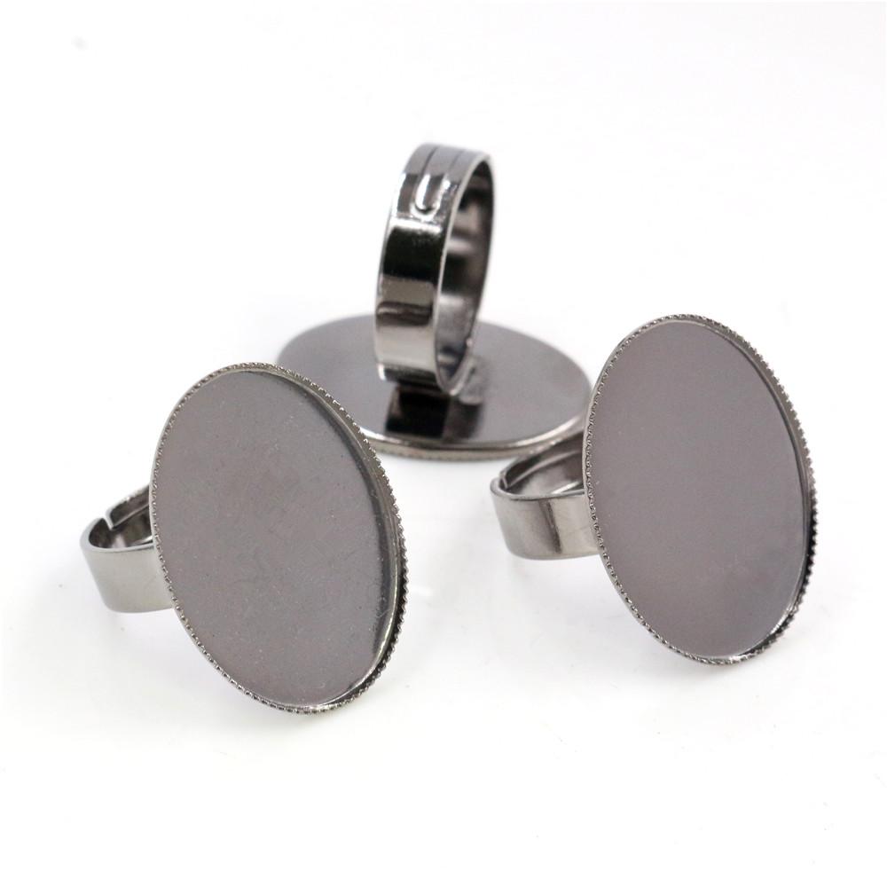18x25mm 10pcs/Lot Classic Color Series Plated Brass Oval Adjustable Ring Settings Blank/Base,Fit 18*25mm Glass Cabochons
