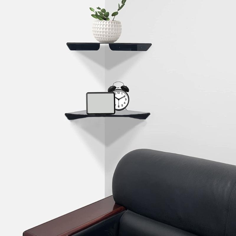 2 Pcs Bathroom Corner Shelf Punching Holes Rustproof Acrylic Shower Storage Rack Shampoo Holder Bathroom Accessories