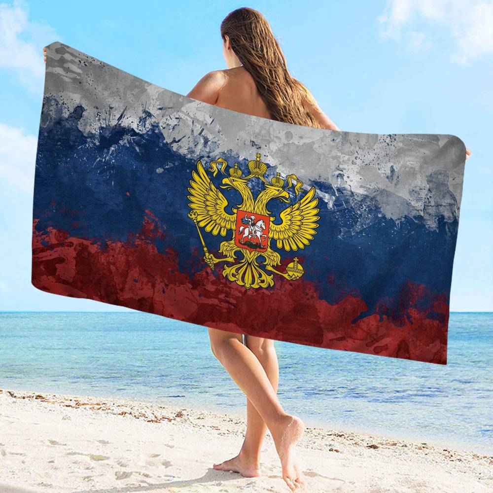 classic Russia flag Microfiber Beach Towel Absorbent Quick dry Soft Yoga Swimming Resort Mountain Climbing Towel