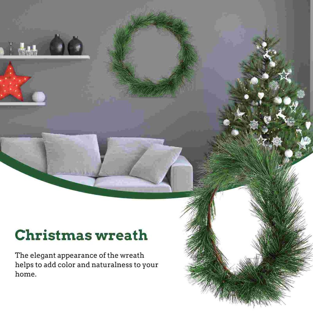 Christmas Pine Needle Ring Decor Artificial Garland Greenery Needles Simulated Decoration Pvc Home
