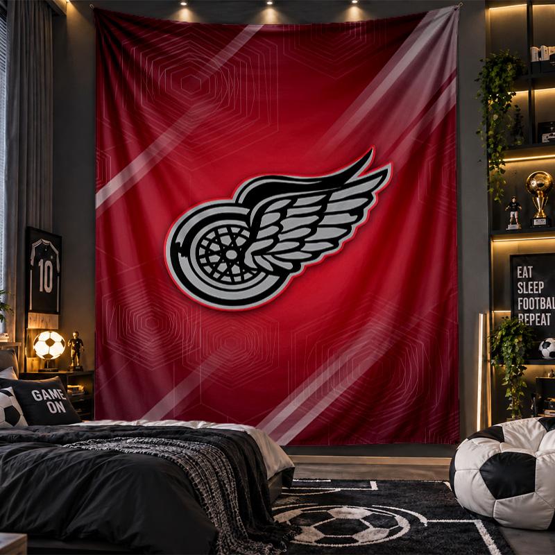 Wall Hanging Tapestry Detroit Red Wings Print Cloth for Living Room Bedroom Home Decor