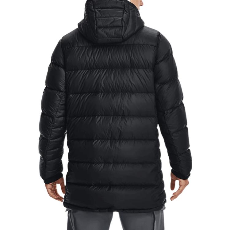 Under Armour Bench Training Long Hooded Down Jacket Men Outerwear Black 1364902-001
