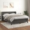 3127368 vidaXL Bed Base and Mattress Dark Grey 140x190cm Velvet