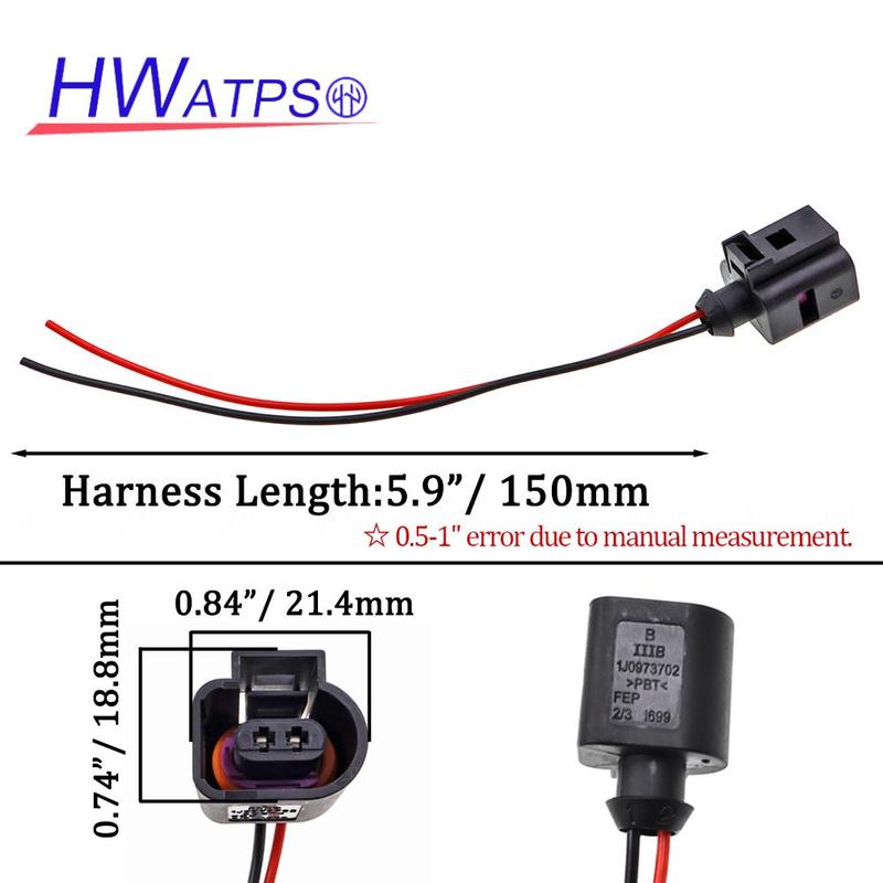 For VW Bora Eos Golf Jetta Lupo Passat Polo Skoda Superb Seat Altea Sensor Universal Plug Connector 2Pin 1K0965561J 1J0973702