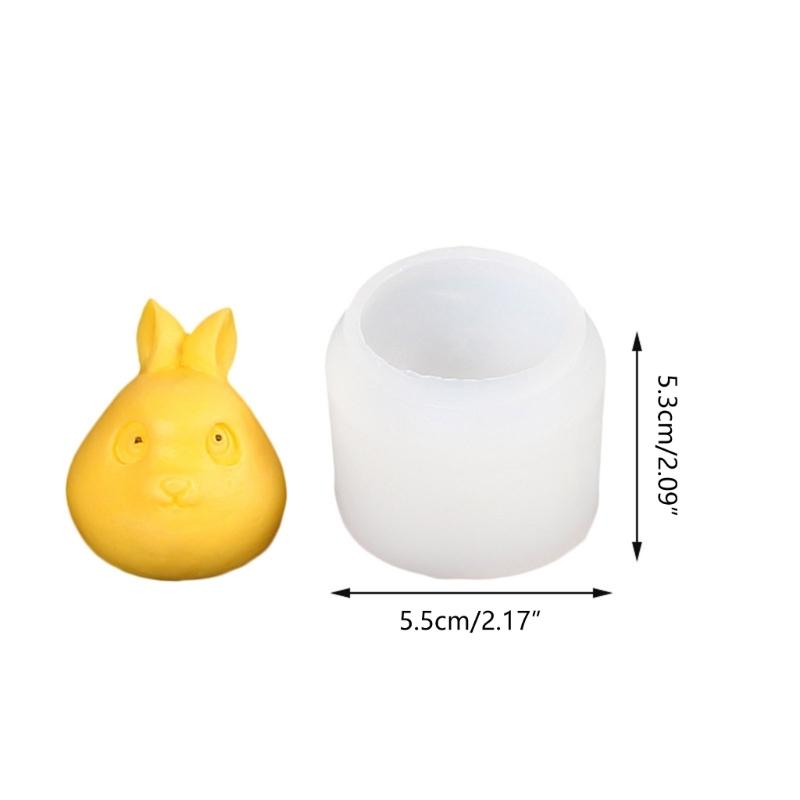 Mucegai pentru lumânări de iepure cu urechi lungi, 3D pentru lumânări de iepuraș, matriță din silicon din rășină, pentru bricolaj, ghips, decorațiuni pentru fondant cu jeleu