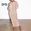 Women Dress Colorful Print Deep V Neck Long Lantern Sleeves Loose Waist Bohemian Style Vacation Shopping Dating Maxi Dress