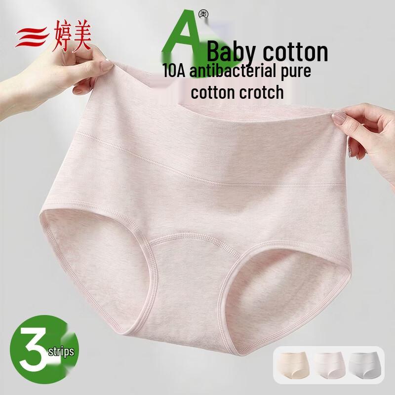 

Женские бесшовные хлопковые трусы Tingmei с высокой талией (3-Pack) L