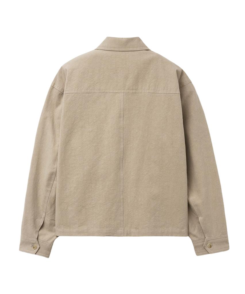 Sperone Peach Washed Crop Shirt Jacket (Beige)