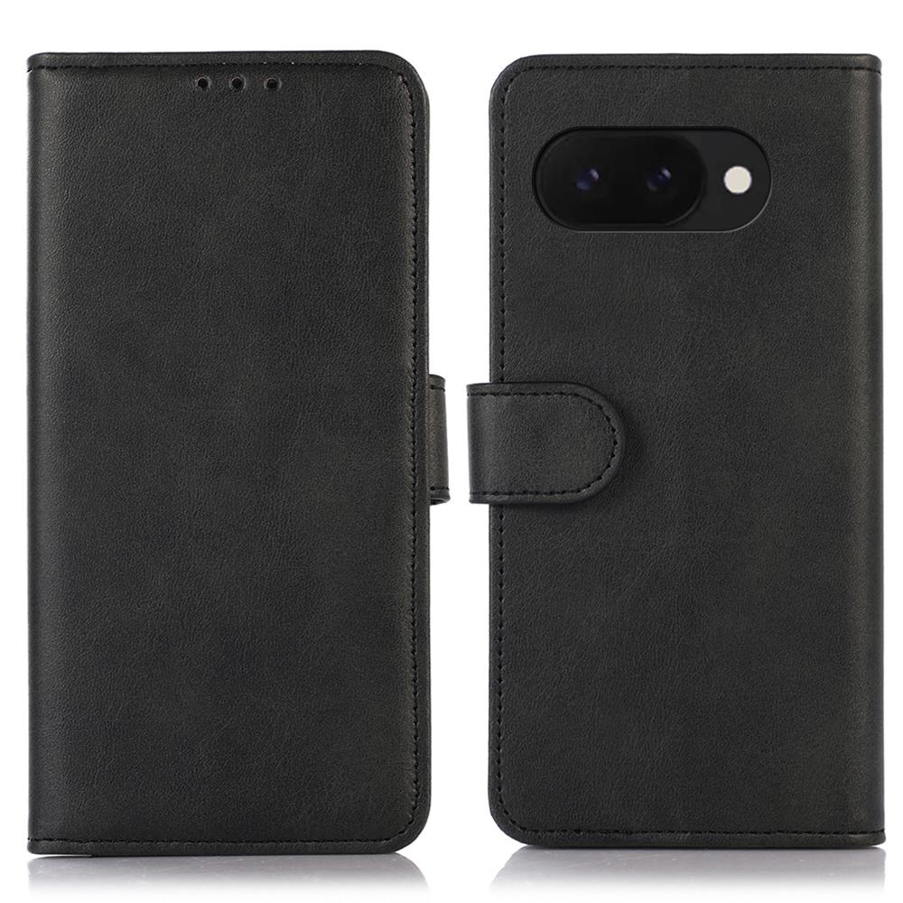 

For Google Pixel 9a Case Cowhide Texture Leather Wallet Phone Cover with Stand D