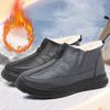 Men Winter Warm Snow Boots Casual Lightweight Anti Slip Faux Fur Lined Ankle Booties Waterproof Comfortable Plush Lined Short Boots