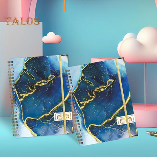 Planer 2025-2026 Lipiec 2025 - Czerwiec 2026 12-miesięczny dzienny tygodniowy miesięczny planer spiralny z nadrukiem kwiatowym do domu, biura, szkoły