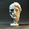 Heaven and Hell Skeleton Human Head Plaster Statue Desk Decoration Ornaments Creative Characters Sculpture Room Aesthetic Decor
