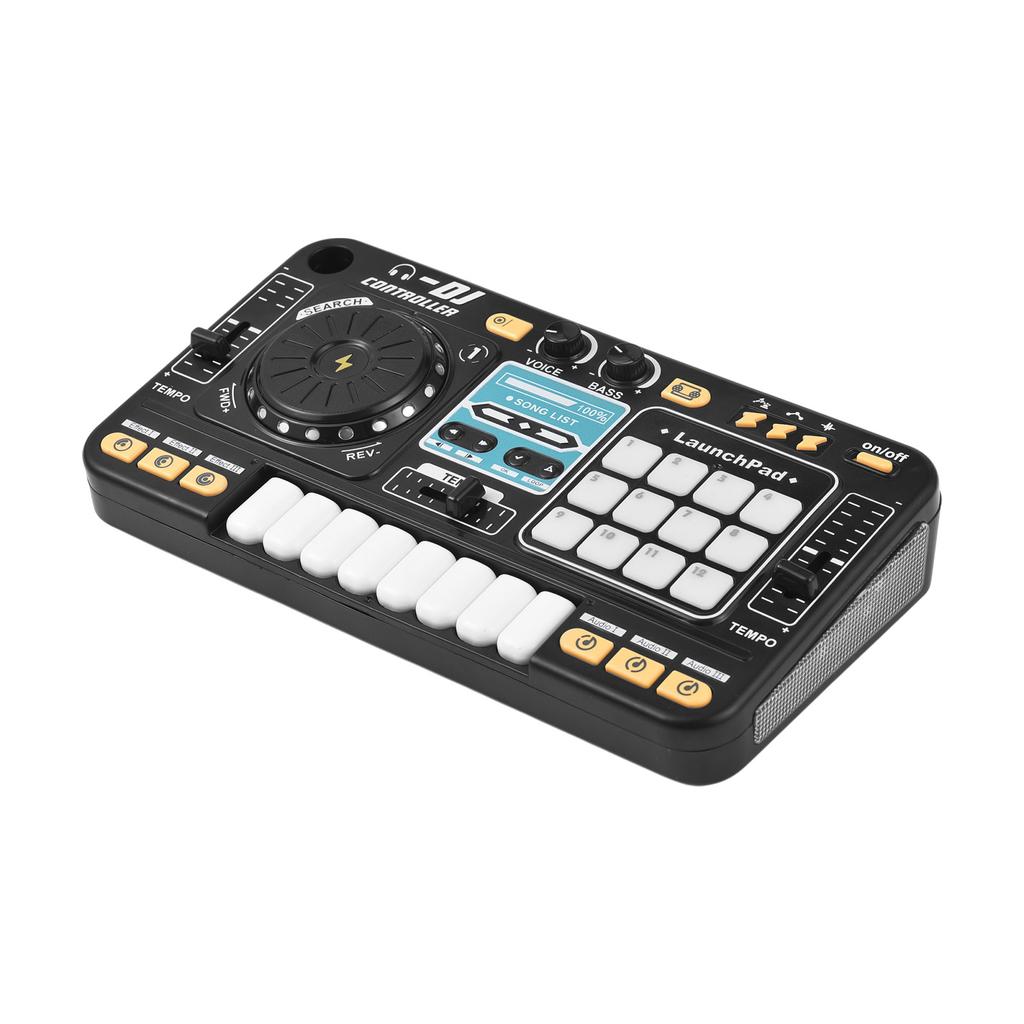 DJ Controller for Kids DJ Disc Player Electronic Keyboard BT DJ Mixer Table with Adjustable Microphone Dynamic Lighting