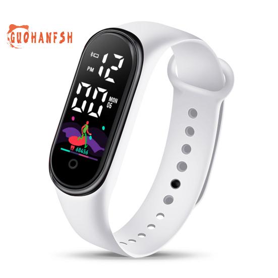 Fashion Sports Bracelet with LED Display, Rounded Dial, Adjustable Silicone Strap, Digital Watch