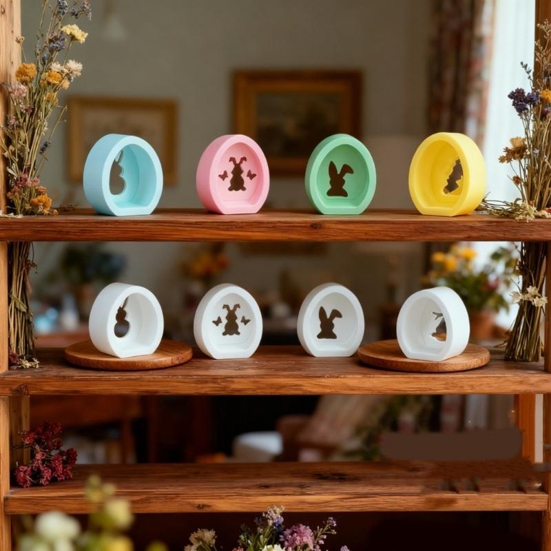 Silicone Eggs Rabbits Mould for Craft Projects Festival Decoration and Home Garden Ornament