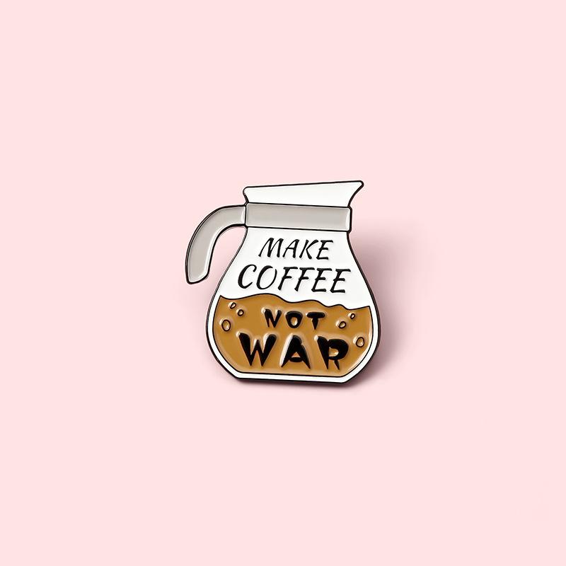 Make Stylish Coffee Letter Brooch Fun And Quirky Geometric Style Pin Everyone For